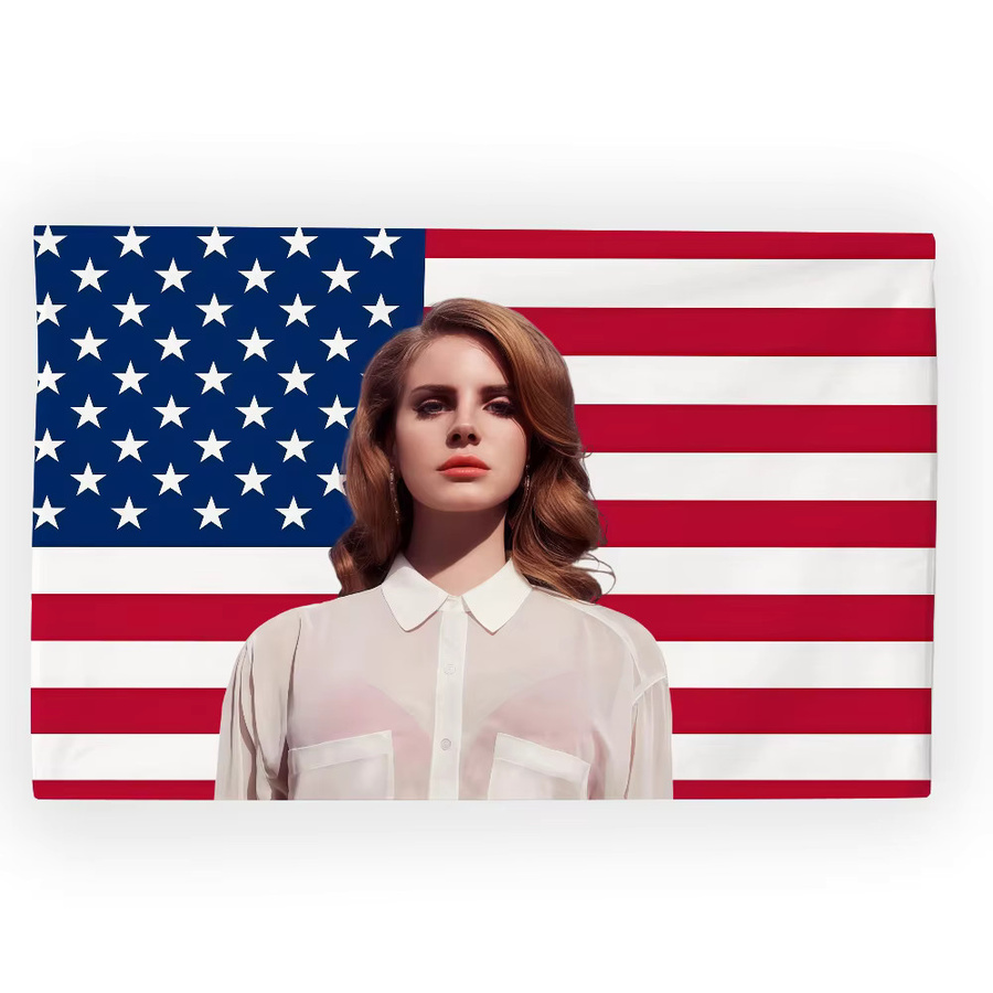 Lana Del Rey Flagge von Warner Bros. in Multicolour, Rechteckiges Textil-Banner zur Wanddekoration, Breite: 60,0 cm, Höhe: 40,0 cm - Bild 6