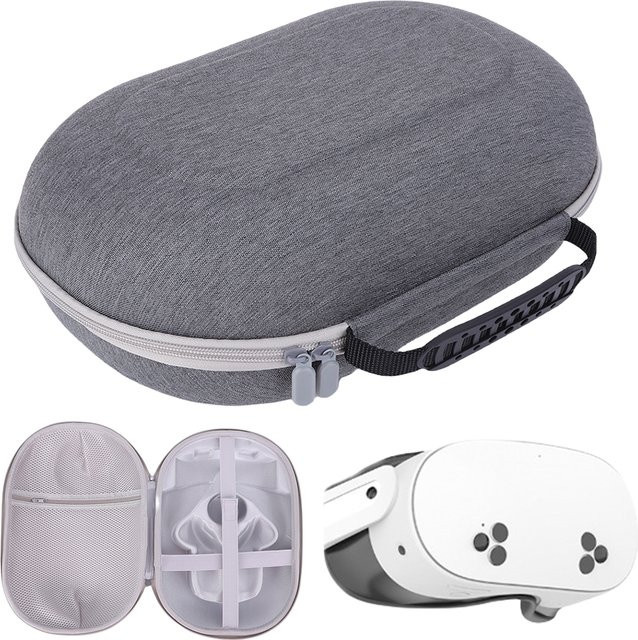 ANENG Reise-Aufbewahrungskoffer für Meta Quest 3S Headset, Controller und Kopfgurt, stoßfest und sturzsicher, Grau - Bild 1