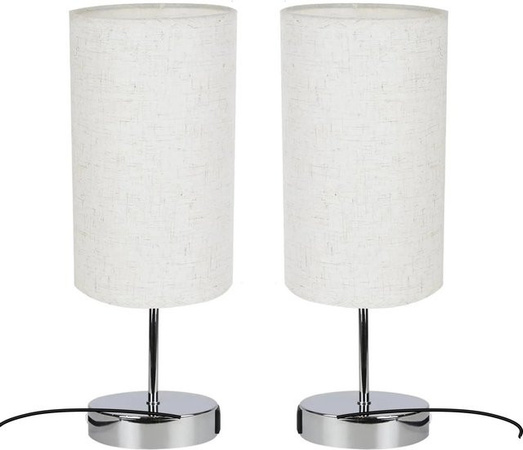 NETTLIFE Vintage Nachttischlampe mit Touch-Funktion und USB-Ladefunktion, Silber/Weiß, E27, Dimmbar, Warmweißes LED-Licht