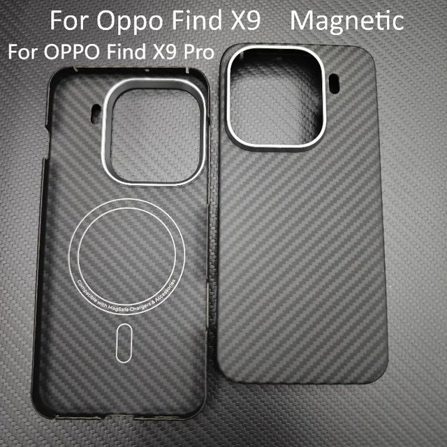 Magnetische Carbon-Faser Schutzhülle für Oppo Finden X9 Pro und Oppo Finden X9 in Schwarz - Bild 1