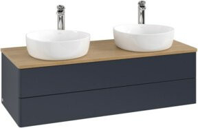V&B Waschtischunterschrank Antao mit Beleuchtung, Eiche honig lackiert, Braun, B/T/H: 120 x 50 x 50 cm - Bild 1