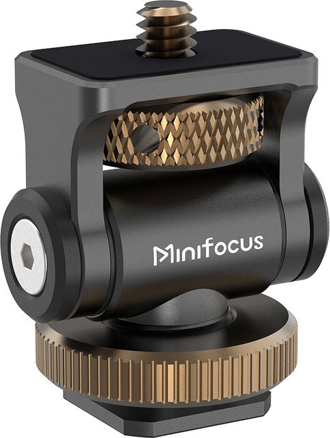 Minifocus Field Monitor Mount Halterung in Schwarz mit neigbarer Kaltschuhhalterung für 5 Zoll und 7 Zoll Monitore sowie Kamera-Blitzschuh-Lichthalterung - Bild 1