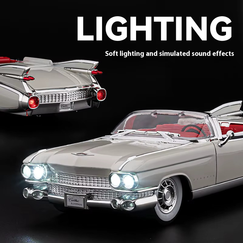 CCA Retro Limousine Big Rocket Legierungsmodellauto, 1:24, Metall, Rosa / Pink - Bild 2