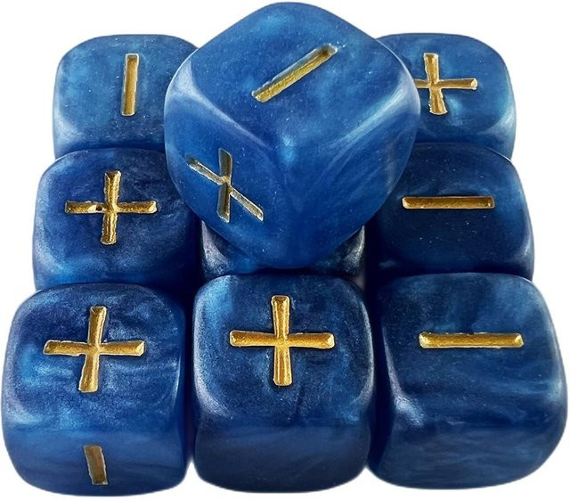 Fate Würfel Fate & Fudge 10-teiliges Set Würfel Marmoriert Blau - Bild 1