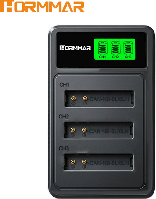 NB6L NB-6LH Akku-USB-Ladegerät für Canon Powershot Kameras wie ELPH 500 HS, SD770 IS, SD980, SD1200 und SD1300, Schwarz - Bild 1