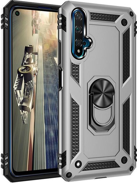 Stoßfeste Schutzhülle für Huawei Nova 5T mit Magnet-Autohalterung und Ring zum Militärstandard-Schutz - Bild 1