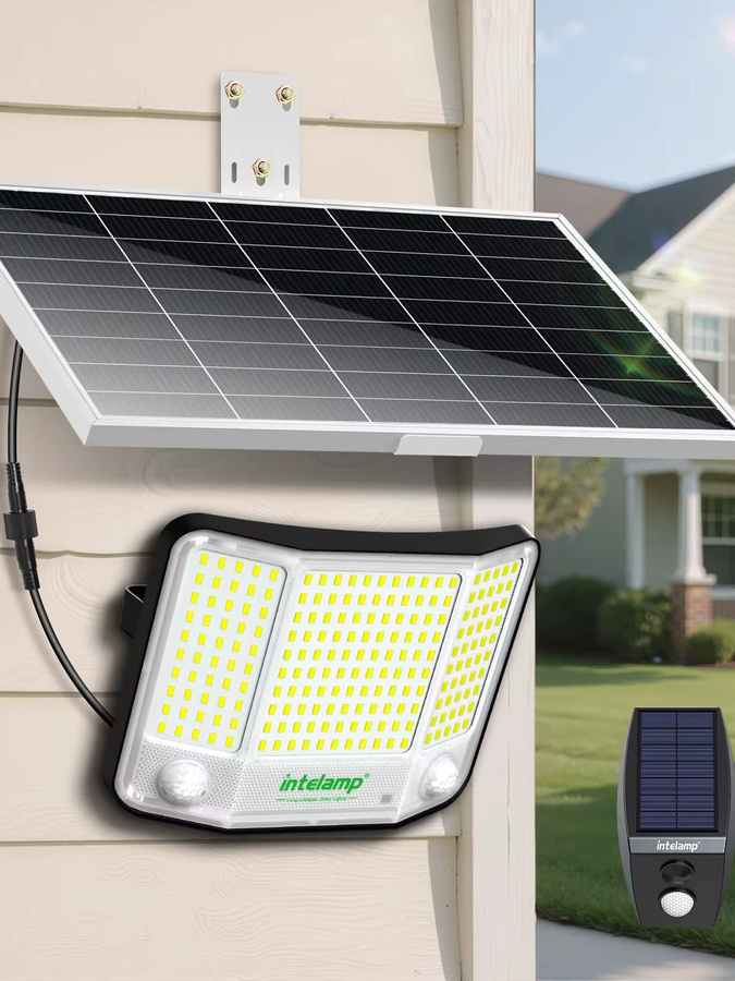 Intelamp Solar LED Außenstrahler mit 20000mAh Akku, Dual-Bewegungssensor und großem Solarpanel, Weiß - Bild 7