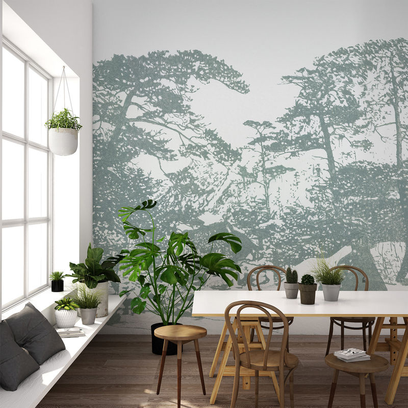 Tenue de Ville Mural Ginkesai Wandtapete in Grün, abstraktes Design, B/H: 400 x 300 cm - Bild 2