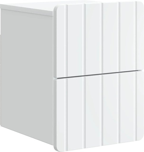 vidaXL Wandmontierter Nachttisch in Weiß aus Holzwerkstoff, B/T/H: 33 x 34,5 x 43 cm - Bild 1