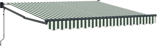 vidaXL Markise aus Polyester in Grün und Weiß mit modernem Streifendesign, B/T/H: 300 x 250 x 165 cm - Bild 1