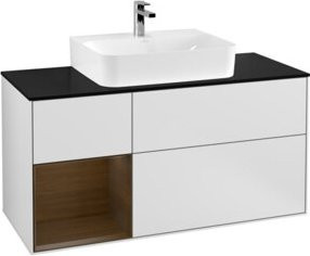 V&B Waschtischunterschrank Finion in Weiß lackiert mit Regalfach links, B/T/H: 120 x 50,1 x 60,3 cm - Bild 1