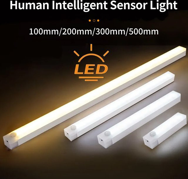 AVACOM LED Bewegungsmelder Schranklicht in Weiß mit wiederaufladbarem Akku und warmweißem Licht für Küche, Treppe und Möbel - Bild 1