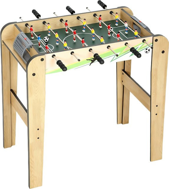 SPORTNOW Tischkicker aus Holz, Kickertisch, mit 2 Zählern, 6 Griffen, 18 Spielern, 6 Stangen, 2 Bällen, Natur - Bild 1