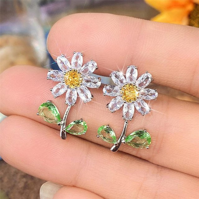 YIRAN Jewelry Ohrstecker, Sterling, Kupfer, Silber, Zirkonia, Damen - Bild 1