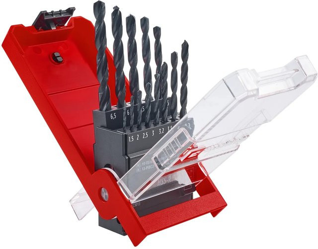 Einhell HSS-R Metallbohrer-Set 13-teilig in Schwarz-Rot-Transparent mit Durchmesser 1,5 mm bis 6,5 mm - Bild 1