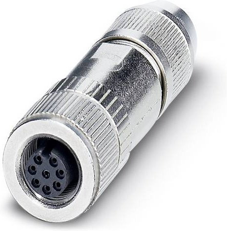 Phoenix Contact 1553640 Sensor-Aktor-Datensteckverbinder M12 Buchse gerade, 8 Pol, silber - Bild 1