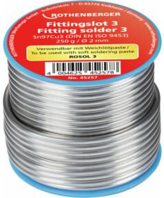 Rothenberger Fittingslot 3 S-Sn97Cu3 in Silber, 3 mm, 250 g Spule - Bild 1