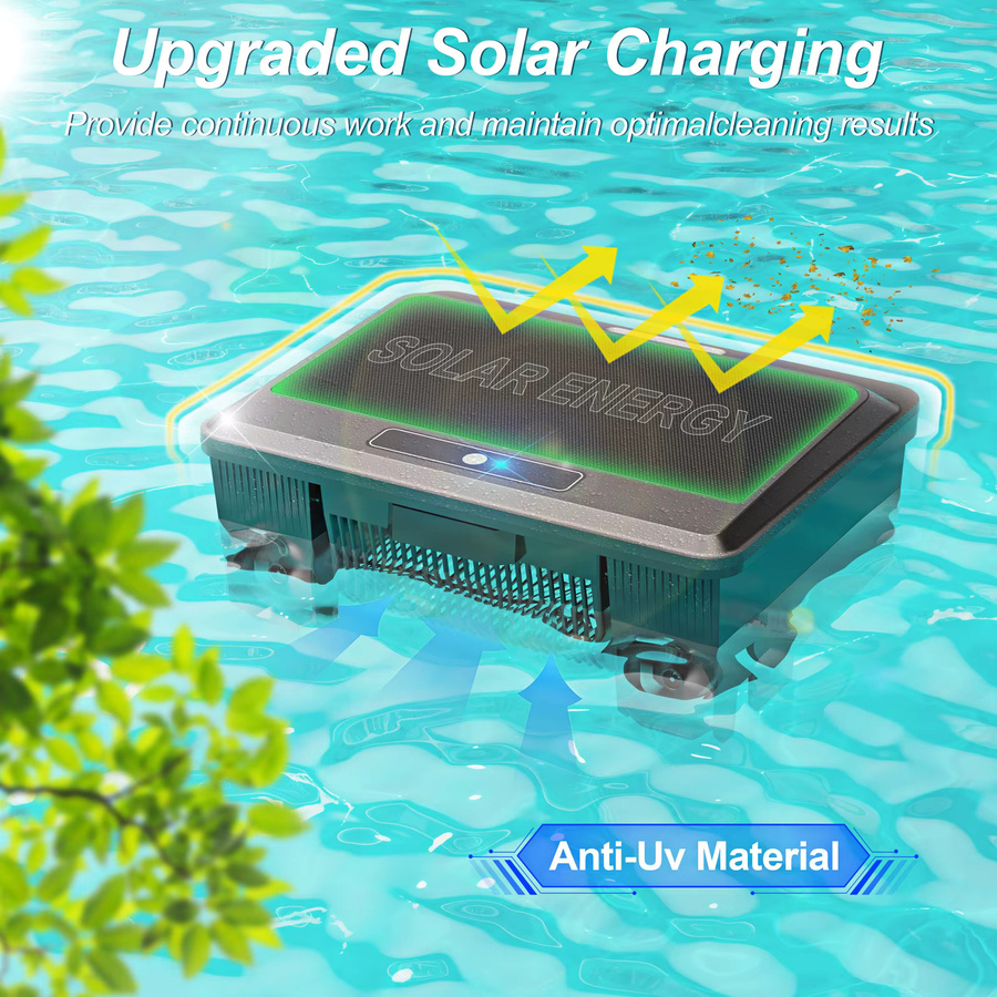 Vastorm Y90P Solar-Pool-Skimmer-Roboter: Kabelloser Oberflächen-Poolreiniger mit App-Steuerung und Selbstparkfunktion - Bild 2