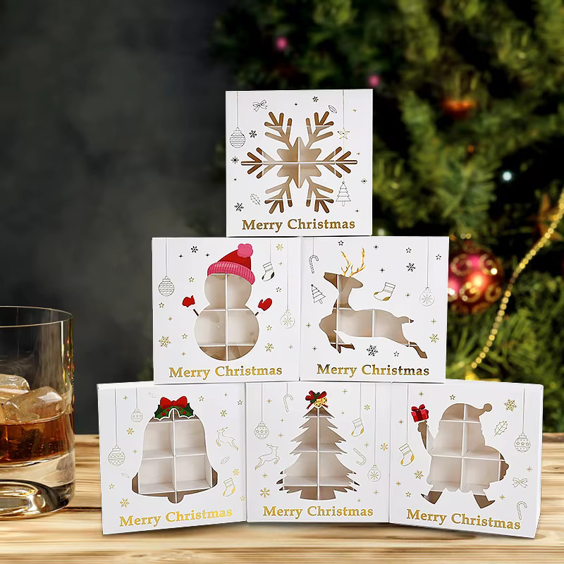 ZQCXLD Weihnachts-Süßigkeitsschachteln mit geometrischem Design für Kekse und Geschenke - Bild 3