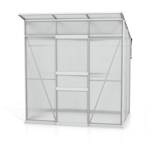 Vitavia Gewächshaus Fokus 3250 mit Stahlfundamentrahmen und Polycarbonat-Platten in Aluminium eloxiert, 2,5 m² - Bild 1