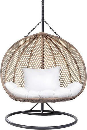 Vente-unique Hängesessel Vahina aus Polyrattan in Beige, Höhe: 130 cm