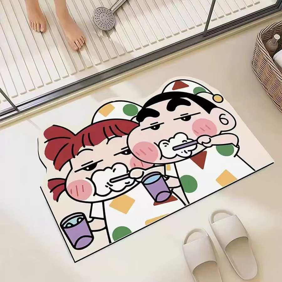 Schnell trocknende Wasserabsorbierende Duschraummatte von 52TOYS mit Cartoon-Anime-Motiv in Mehrfarbig - Bild 1