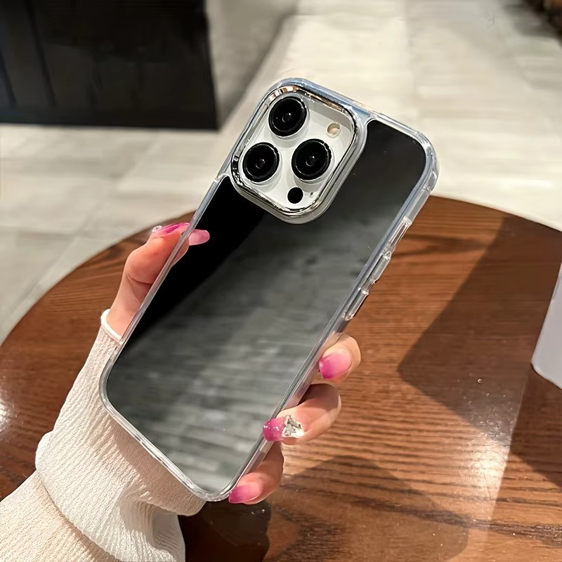 Minimalistische Handyhülle für Apple iPhone mit integriertem Spiegel-Cover in Transparent - Bild 3