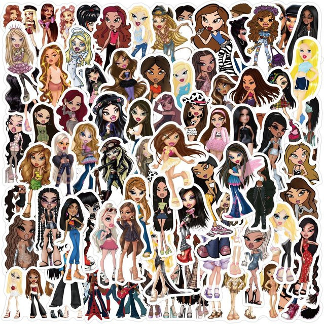 Bandai Bratz Dekorative Aufkleber, 160 Stück, Wasserfest, multicolour - Bild 1