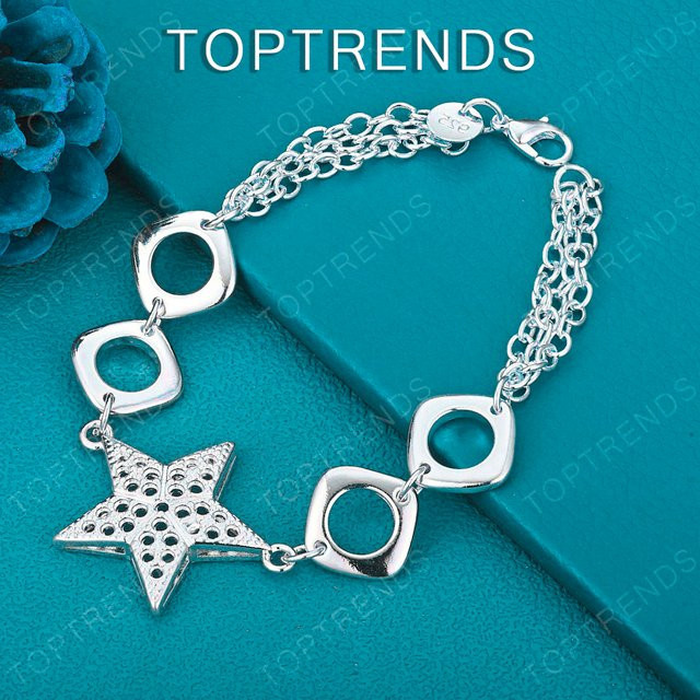 Armband 925 Silber, Sternmuster, Damen - Bild 1