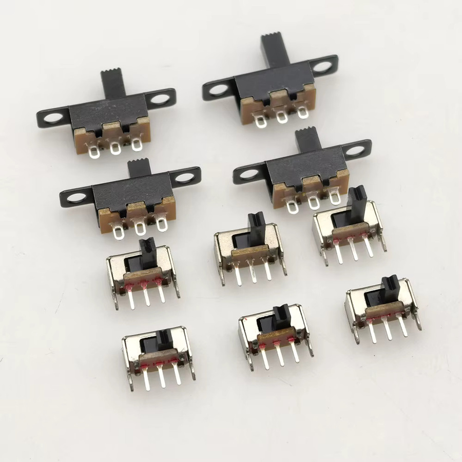 20 Stück SPDT 1P2T Mini Schiebeschalter 2 Position 3 Pin On-Off Schwarz für DIY Elektronikprojekte PCB DC 50V 0,5A - Bild 2