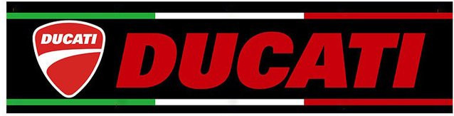 Ducati Banner-Flagge mit Logo als Wandteppich für Garage oder Outdoor-Dekoration, Rot, B x H: 60 x 240 cm - Bild 1