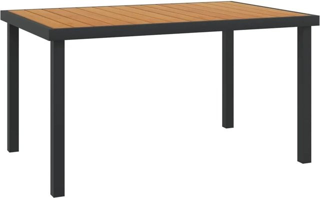 vidaXL Gartentisch aus Aluminium und WPC in Braun, B/T/H: 140 x 90 x 74 cm - Bild 1