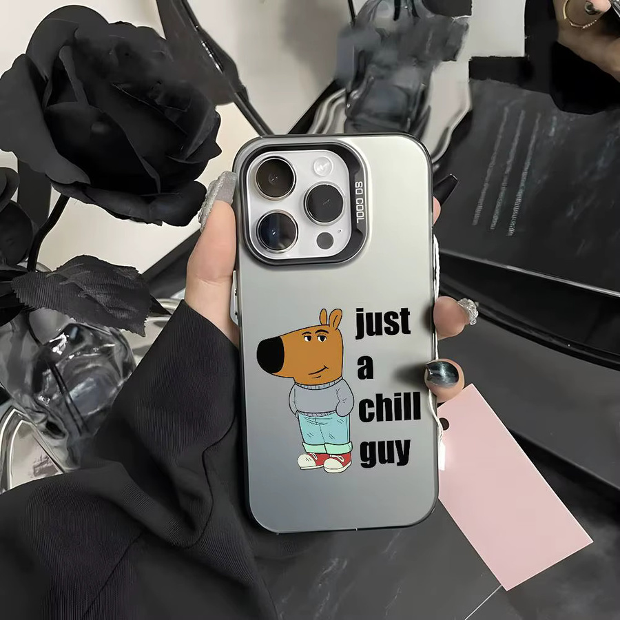 Iam Just A C-Chill Guy Handyhülle für iPhone 11 bis 17 Pro Max in Multicolor mit mattem Laser Metallic Aurora Effekt - Bild 4