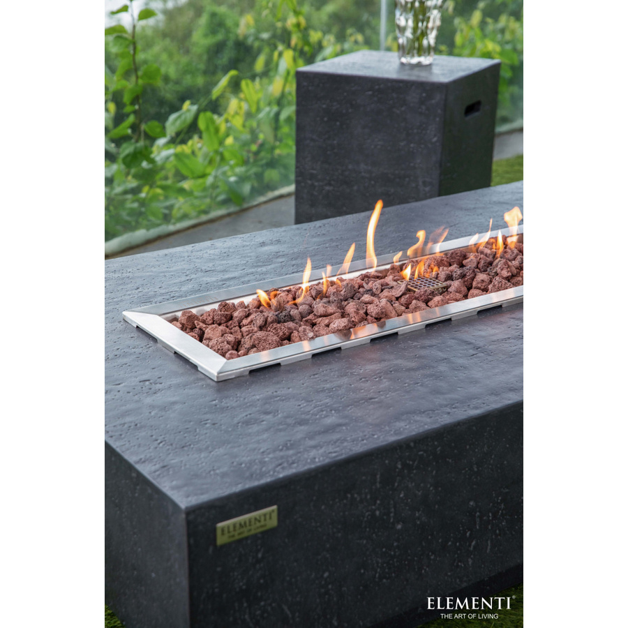 Elementi Gasfeuerstelle Vancouver in Beton-Optik aus Faserbeton, Anthrazit, B: 81 cm, T: 142 cm, H: 36 cm - Bild 3