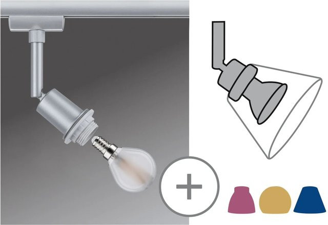 Paulmann URail DecoSystems Spot Dekoleuchte Chrom matt E14 für 1-phasiges Hochvolt-Schienensystem - Bild 2