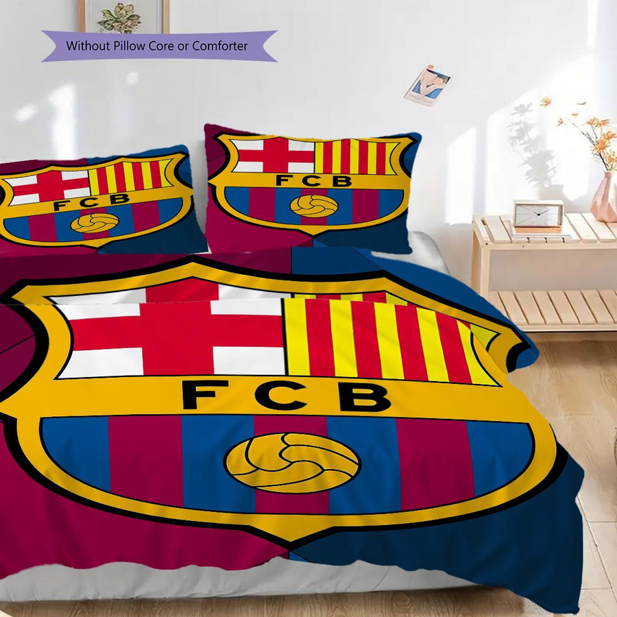 Manus Home FC Barcelona Bettwäsche Set mit Bettbezug und 2 Kissenbezügen, Mehrfarbig, B/H: 155 x 200 cm - Bild 1