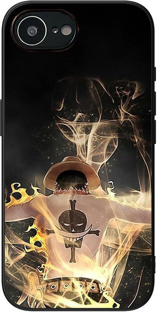 Handyhülle mit One Piece Luffy Zoro Ace Motiv für Apple iPhone 16 15 14 13 12 11 Pro Max XR SE in Schwarz - Bild 1
