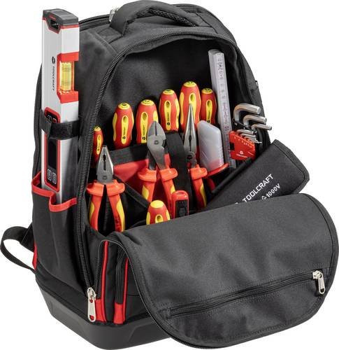 TOOLCRAFT VDE Werkzeugrucksack bestückt, Schwarz, B/T/H: 35 x 23 x 45 cm - Bild 1