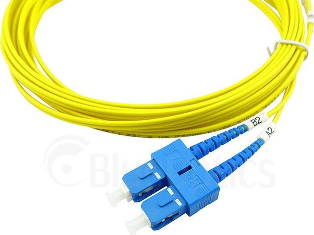 BlueOptics Duplex LWL Patchkabel SC-UPC/SC-UPC Singlemode E9/125µm OS2 G.657.A1, Farbe: Blau und Gelb, Länge: 50 Meter - Bild 1