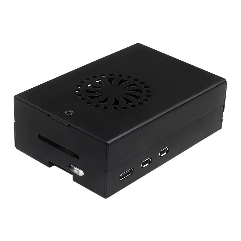 SHCHV Raspberry Pi 5 Aluminiumgehäuse aus Metall in Schwarz mit aktivem PWM-Lüfter - Bild 2