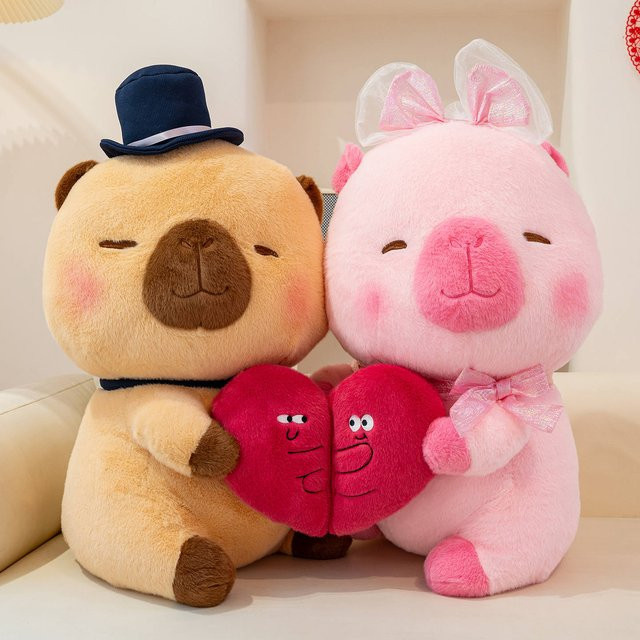 Capybara Hochzeitspuppe, Paar, Plüschtiere, 2-teiliges Set - Bild 1