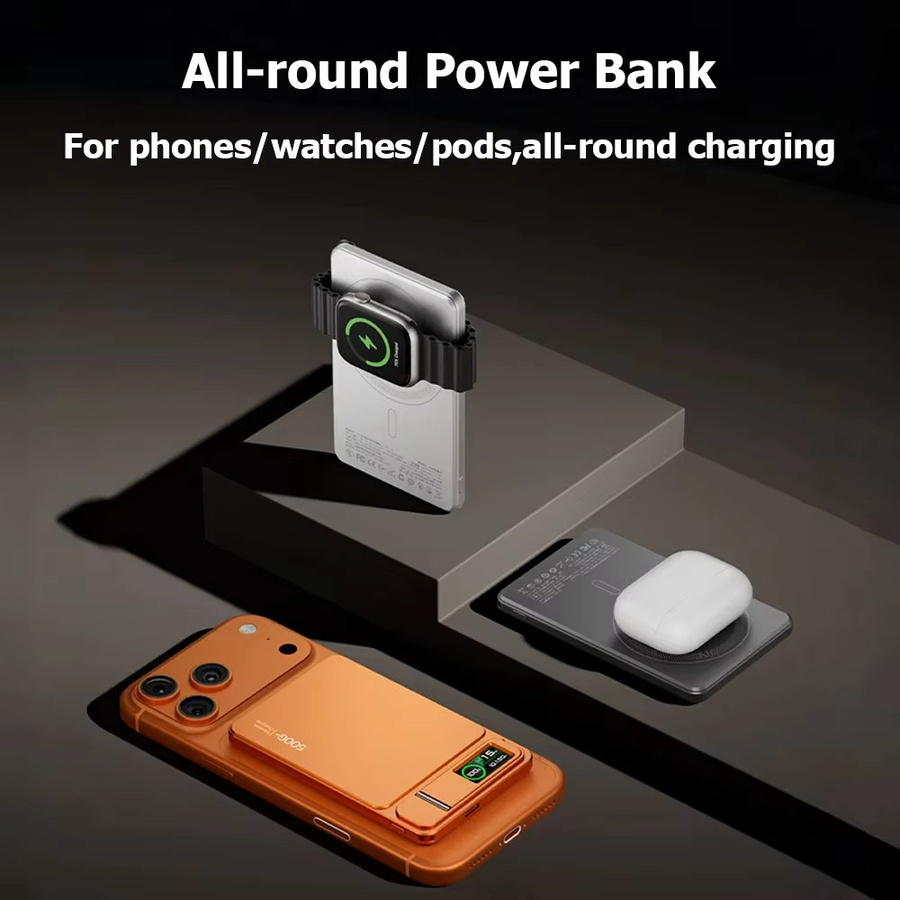Taepiaai MagSafe Powerbank 10000mAh in Orange, Kabelloses 20W Magnetisches Schnell-Ladegerät und Tragbare Externe Batterie für iPhone und Samsung - Bild 4