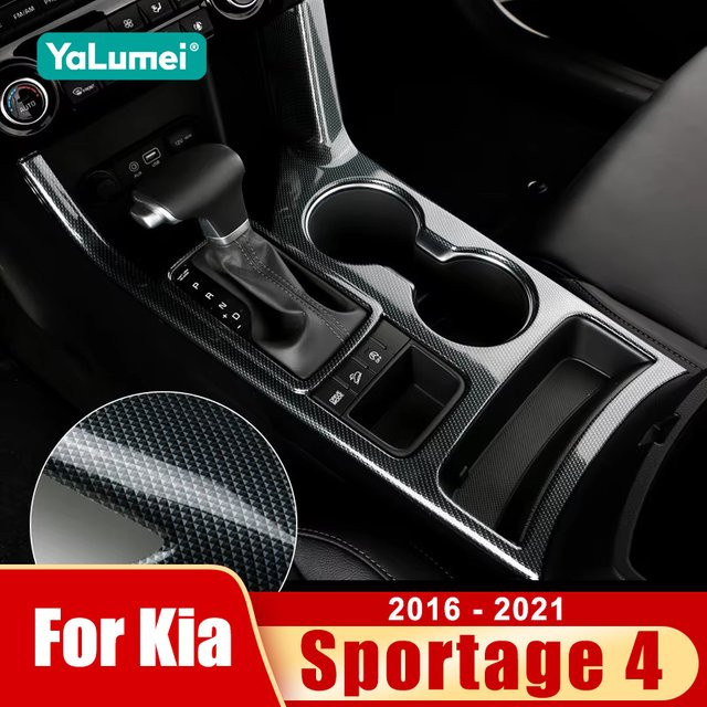 YaLumei Getriebe Schalttafel Abdeckung und Getränkehalter Rahmen für Kia Sportage 4 QL in Schwarz - Bild 1