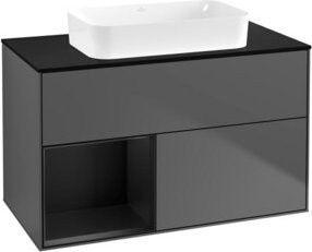 V&B Waschtischunterschrank Finion in Anthrazit lackiert, Breite: 100 cm, Tiefe: 60,3 cm - Bild 1