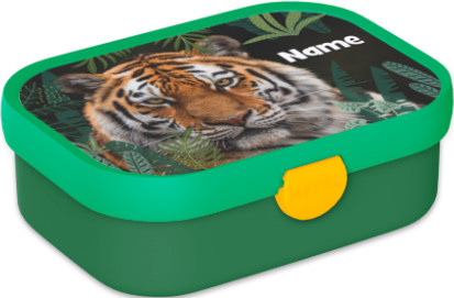 Mepal Brotdose Wild Tiger in Grün mit Besteck und personalisierbarem Namen sowie Foto - Bild 1