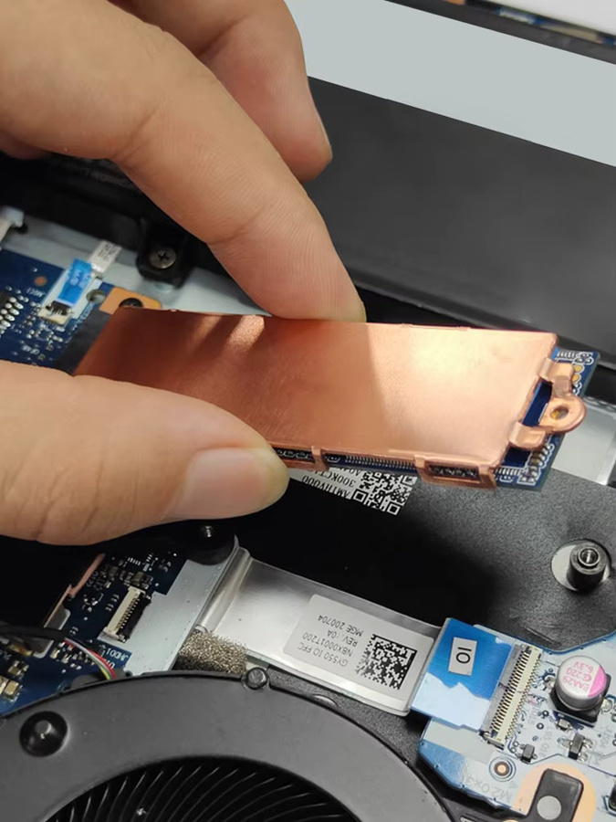 VODOOL Kupfer M.2 SSD Kühlkörper mit thermischem Silikonpad für NVMe/M.2 SSDs, einseitig oder doppelseitig nutzbar - Bild 4