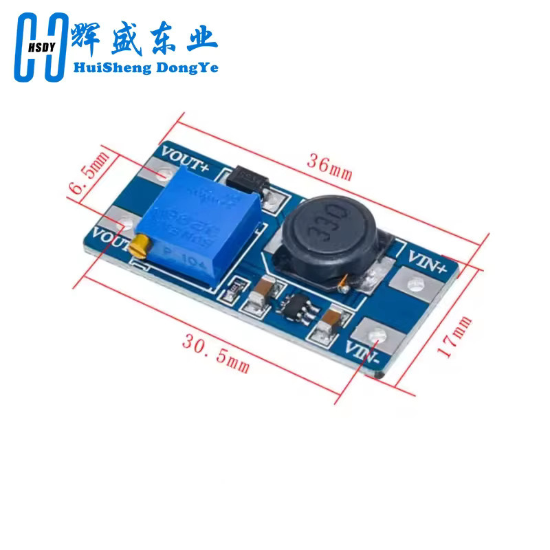 MT3608 Boost Modul DC-DC Step Up Converter von HUISHENGYUFA, Blau, 2A Max, 2V-24V zu 5/9/12/28V für Arduino - Bild 2