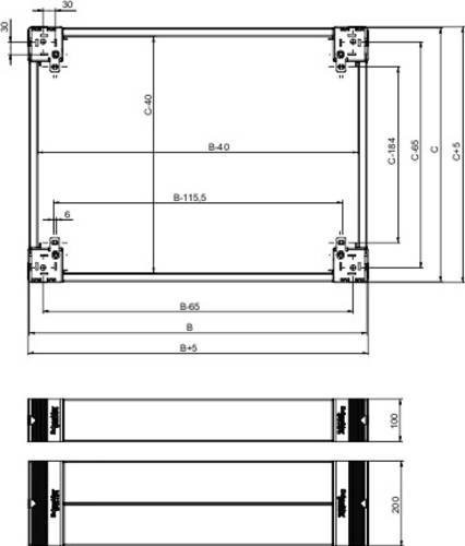 Schneider Electric Sockel NSYSPS4100 Grau B: 40 cm, H: 10 cm - Bild 1