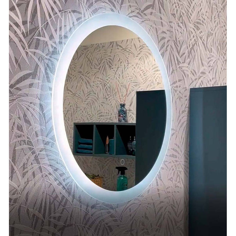 SCHILDMEYER Rundspiegel mit LED-Beleuchtung und Sensorschalter, silber, B/H/T: 60 x 60 x 3 cm - Bild 5