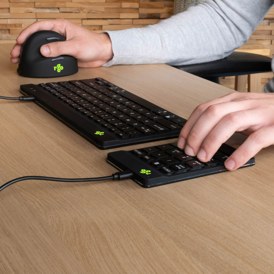 R-GO Tools Compact Break Numpad USB-C Kabelgebundener Nummernblock Schwarz mit Scissor-Switch-Technologie - Bild 3